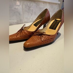 RARE Siam Leather Goods Crocodile Leather Custom Heels Size 7 - Beautiful Luxury